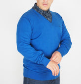 Mens The Original Ben Sherman MB3718M Blue Oxford Pullover Long Sleeve Jumper